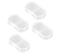SOPOTUTU Pilulier Portable 4pcs Étui De Voyage à 2 Compartiments Transparent Organisateur Remède Couvercles Hermétiques Pratique Pour Voyage Et Poche Accessoire Voyageurs