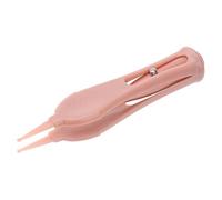 SOPOTUTU Pince à Épiler Rose pour Nettoyage Nez Oreilles Ombilic avec Lumière LED Acier Inoxydable Antidérapante Embout Silicone Doux