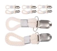SOPOTUTU Pinces Métalliques avec Corde en Tissu Blanc Lot de 8 pour Torchons et Serviettes à Suspendre Grip Sécurisé et Design Simple Cuisine et Salle de Bain