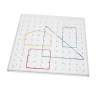 SOPOTUTU Planche Géoboard Éducative Transparente avec Élastiques Colorés Pédagogique pour Élèves Outil Mathématique et Polyvalent pour Création de Formes Géométriques