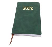 SOPOTUTU Planificateur Cuir Imitation Vert Foncé Cahier Agenda Quotidien Jours Bloc-notes de Gestion Du Portable Carnet de Notes Mensuel et Organisation Journalier