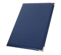 SOPOTUTU Portfolio Dossier de Bureau Multifonction Bleu avec Coins Métalliques Grand Format Organiseur de Documents et Porte Documents pour Contrat Discours et Rangement