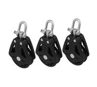 SOPOTUTU Poulie De Chariot De Traction Double en Nylon Roulement Pivotant, Kit De 3 Poulies Fixes Solide pour Levage Marin, Voile Et Bateaux, Utilisation Pont Marin