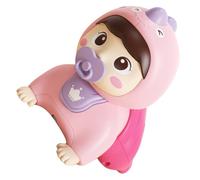 SOPOTUTU Poupée Musicale Vocale Rampante pour Bébé Éducatif Interactif en Plastique Sûr Couleur Rose pour Éveil Cognitif et Apprentissage Marche sans Pile Adapté à la Chambre D’Garçon