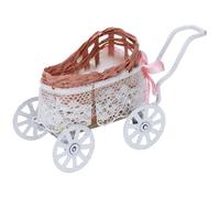 SOPOTUTU Poussette Miniature pour Poupées, Meubles de Maison Miniatures en Plastique, Modèle Léger et Compact pour Décoration de Chambre D’garçon et Filles, Accessoires Jeu D’Imitation