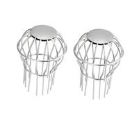 SOPOTUTU Protège-gouttière en Acier Inoxydable 2 Pcs, Crépine de Filtre de Toit Haute Dureté, Prévention de Blocage, Adapté pour Balcons et Jardins
