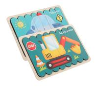 SOPOTUTU Puzzle Bois Éducatif pour Garçon Fille Ans Set Puzzles Forme de Véhicules Pelleteuse et Voiture de Police Éveil Préscolaire Bois Sûr et Développement Mémoire et Reconnaissance des