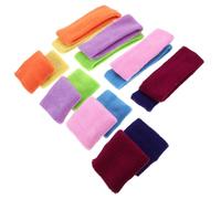 SOPOTUTU Set Bandeaux Sport Absorbants pour Poignet et Tête Bandeaux Éponge Multicolores pour Tennis Yoga et Fitness Unisexe