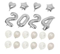 SOPOTUTU Set de Ballons Argentés pour Fête Du Nouvel An Décoration Festive pour Réveillon et Événements Facile à Gonfler Installer pour Créer une Ambiance Inoubliable