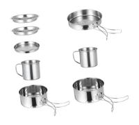 SOPOTUTU Set de Casseroles Pliables pour Camping Randonnée et Pique Batterie de Cuisine Multifonction Compatible Plaques Induction pour Personnes