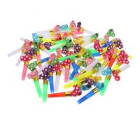 SOPOTUTU Sifflets de Fête en Plastique et Papier 65 CM à Pois Colorés Lot de 60 Pièces pour Anniversaire Pom-Pom et Animations Festives