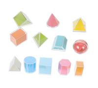 SOPOTUTU Solides Géométriques Transparents pour Apprentissage des Mathématiques Modèles Éducatifs pour Garçon Fille Cubes Emboîtables et Blocs de Construction Solides