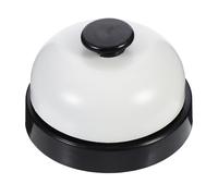 SOPOTUTU Sonnette de Table Noire Compacte en Métal Solide, Cloche d'Appel Mains Appuyant, Cloche de Service pour Réception, Bureau Cuisine