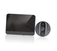 SOPOTUTU Sonnette Vidéo Wifi Oeil de Chat Intelligent avec Prise de Photos Surveillance Visuelle à Distance pour Sécurité Domestique Compatible Application Bouton Réveil Alliage de Zinc