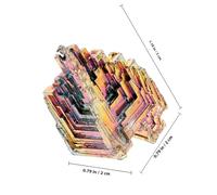 SOPOTUTU Spécimen Cristallin De Bismuth 40g Environ, Cristal De Bismuth Irrégulier, Pierre Minérale Artisanale Colorée, Décoration De Table Unique, Collection De Minéraux Pour Intérieur Et Bureau