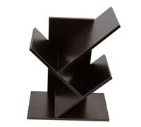 SOPOTUTU Support d'Album de Bureau Bibliothèque en Bois Étagère Arbre Rangement pour Disques Vinyles Livres Dossiers Trois Niveaux Organisateur de Bureau Usage Domestique et Professionnel