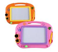 SOPOTUTU Tableau à Dessin Magnétique pour Garçon et Filles Éducatif D’Écriture et Coloriage Plastique Orange Solide Ardoise Effaçable pour Développement Coordination Œil-Main et