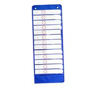 SOPOTUTU Tableau Poche Planning avec Cartes Réutilisables Effaçables Organisateur Suspendu Transparent pour Bureau et Classe Bleu