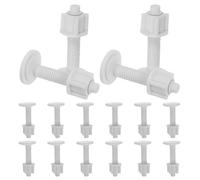 SOPOTUTU Vis Standard pour Siège de Toilette Blanc, 8 Paires en Plastique Pp, Fixation Rapide Joint D'étanchéité pour Réparation et Entretien Salle de Bain