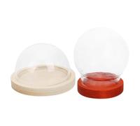 SOPOTUTU Vitrine Verre 2 Pièces Petite avec Base Bois pour Décoration Maison et Création Pendentifs DIY en Verre