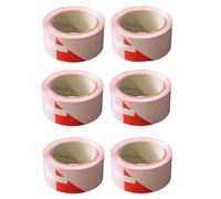 Soppec Ruban De Signalisation - Lot 6 Bandes Chantier Et, Blanc, Rouge, 50 Mm X 100 M