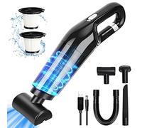 SOPPY Aspirateur à main sans fil Mini portable rechargeable, 10000 PA Puissant aspiration à la main Vac, nettoyage humide et sec pour voiture, animaux domestiques, maison et bureau