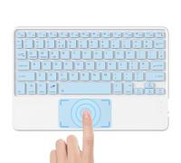 SOPPY Clavier Bluetooth avec pavé tactile, interrupteur 3 appareils, disposition britannique, bleu
