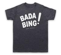 Sopra Bada Bing New Jersey Staff Mafia Gangster TV T-Shirt des Hommes, Ardoise Classique, Small