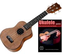 Classic Cantabile Soprano Ukulélé Noyer SET avec Ukulele Basics