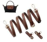 SOPROM Bandouliere pour Longchamp Mini Sac, Laniere Strap pour Long Champ Le Pliage Bag(Largeur de la bandoulière 1.1cm,Brun&Or)