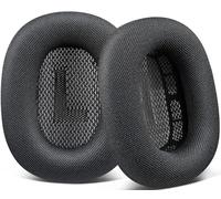 SOPROM Coussinets de Rechange pour écouteurs Apple Airpods Max avec Tissu en Maille Durable, Mousse Plus Douce et Aimant - Noir