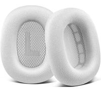 SOPROM Remplacement des Coussinets d’Oreilles pour écouteurs AirPods Max, Coussinets en Tissu maillé Durable, Mousse Plus Douce - Blanc