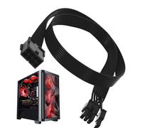 SopwMap 30CM Câble d'Alimentation pour Carte Graphique PCI 6+2 Broches, Interface GPU, Câble Interne en Nylon, Adaptateur Mâle à Femelle, pour PC de Gaming et Ordinateurs - Noir