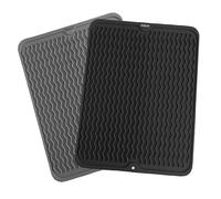 SOQKEEN Grand Tapis Égouttoir Vaisselle en Silicone 40x50cm, Couleur Aléatoire (Noir ou Gris), Pliable, Antidérapant et Résistant à la Chaleur pour Comptoir de Cuisine