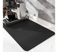 SOQKEEN Grand Tapis Vaisselle Absorbant 40x60cm Noir, Super Absorbant, Pliable et Antidérapant, Tapis de Séchage Rapide pour Cuisine, Bar, Machine à Café