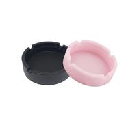 SOQKEEN Lot de 2 cendriers en silicone antiadhésifs frais portables pour l'intérieur, résistants à la chaleur, ne se cassent pas, ensemble de cendriers ronds lumineux en silicone pour la maison, le