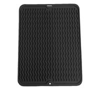 SOQKEEN Tapis Egouttoir Vaisselle, 40 × 30 cm Egoutoire Vaisselle Cuisine Pliable, Grand Tapis Egouttoir Silicone Résistant à la Chaleur, Antidérapant, pour Egouttoir Vaisselle, Bar, Table (Noir)
