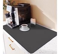 SOQKEEN Tapis Égouttoir Vaisselle 50 x 40 cm, Super Absorbant pour Cuisine, Machine à Café, Bar - Gris Foncé