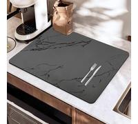 SOQKEEN Tapis Egouttoir Vaisselle Absorbant, 60 x 40 cm Tapis Absorbant Vaisselle Marbre, Tapis de Sechage Evier Cuisine, Tapis Evier Cuisine Antidérapant, Tapis Auto Sechant pour Egoutoire Vaisselle