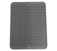 SOQKEEN Tapis Égouttoir Vaisselle en Silicone 30x40cm, Pliable et Résistant à la Chaleur, Tapis Évier Cuisine Antidérapant pour Comptoir de Cuisine (Gris)