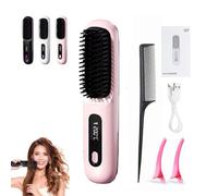 Sôra Brosse Lissante Portable - Lissea Kabellose Mini-Haarglätterbürste mit LCD-Temperaturanzeige, 2000 mAh, schneller Aufheizung & Keramik-Glätteisen für Frauen