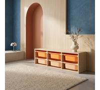 Sora - Children's Storage Unit With 6 Storage Bins Orange TU