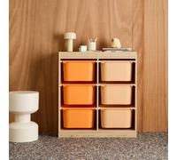 Sora - Children's Storage Unit With 6 Storage Bins Orange TU