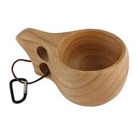 SORA Tasse à café finlandaise Kuksa Faite à la Main, Tasse à Double Trou en Bois de Caoutchouc Tasse à café KUKSA Tasse à Eau Tasse en Bois personnalisée Tasse à Boire en Plein air avec poignée