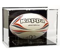 Sora Vitrine de Ballon de Rugby Taille 5, avec Base Noir et Panneau d’arrière Noir