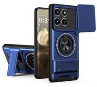 SORAKA Coque pour Motorola Edge 60 Pro avec Support,Protection d'objectif avec fenêtre et Double Couche en PC et TPU Compatible avec Le Support magnétique pour Voiture