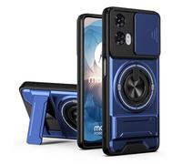 SORAKA Coque pour Motorola Moto G24/G04/G04s/E14 avec Support,Protection d'objectif avec fenêtre et Double Couche en PC et TPU Compatible avec Le Support magnétique pour Voiture