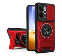 SORAKA Coque pour realme 14T 5G avec Support,Protection d'objectif avec fenêtre et Double Couche en PC et TPU Compatible avec Le Support magnétique pour Voiture