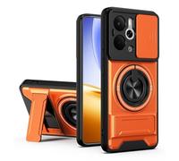 SORAKA Coque pour realme 14T 5G avec Support,Protection d'objectif avec fenêtre et Double Couche en PC et TPU Compatible avec Le Support magnétique pour Voiture