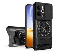 SORAKA Coque pour realme 14T 5G avec Support,Protection d'objectif avec fenêtre et Double Couche en PC et TPU Compatible avec Le Support magnétique pour Voiture